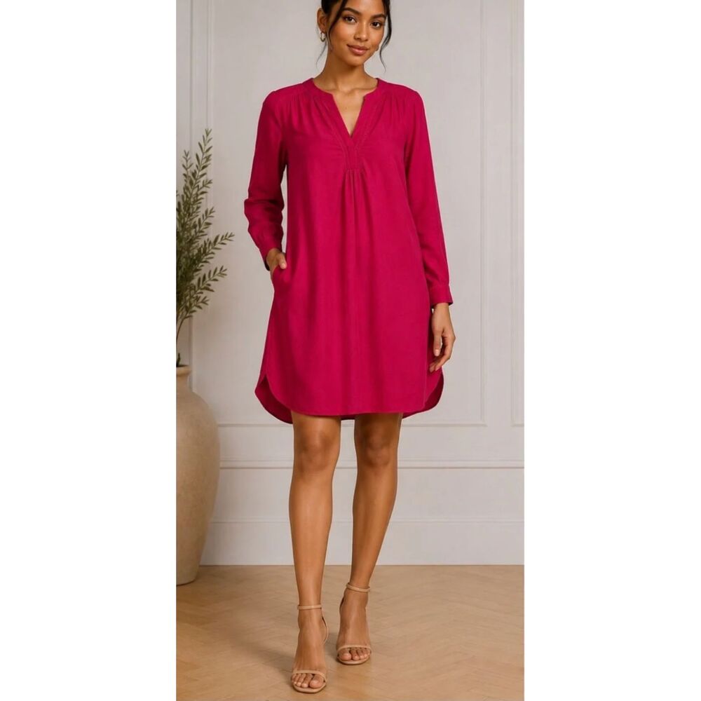 Uncle Frank Pink Velvet Dress Size Medium Fuchsia Mini Shift